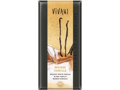 Obrázek produktu pro Vivani 285957, Bílá čokoláda, 80 g, Vanilka, 2660 kJ, 641 kcal, 50,5 g