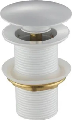 Immagine prodotto di Valvola di scarico a clic-clac per lavabo senza troppopieno, ottone, bianco, 40 mm