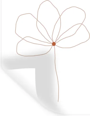 Produktbild von MuchoWow® Wandtattoo Wandsticker Wandaufkleber Blume - Strichzeichnung - Natur 120x160 cm Selbstklebend und Repositionierbar - Wierderverwendbar - Selbstklebend