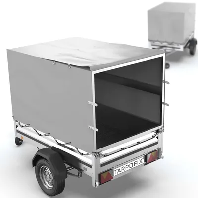 Produktbild von Tarpofix Anhängerplane Hochplane 208x114x90 cm für Stema F750 D750 Opti 750 850 PKW Anhänger PVC wasserdicht Grau