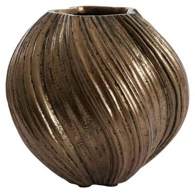 Image de Vase YATUNG en pierre antique bronze – Ø34x32 cm