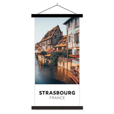 Produktbild von MuchoWow® Textilposter Deutschland - Wasser - Architektur 90x180 cm mit schwarzem Rahmen - Dekoration Wohnzimmer
