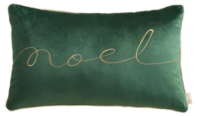 Produktbild von Room99 Noel Dekokissenhülle Weihnachtlich Samt Flaschengrün