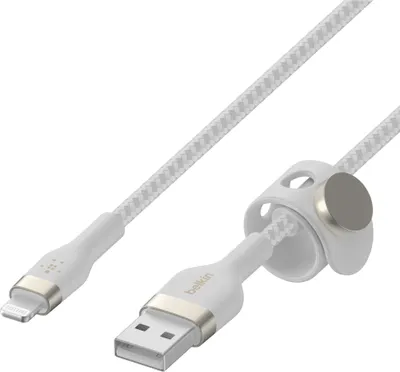 Produktbild von Belkin CAA010BT1MWH, 1 m, USB A, USB C/Lightning, Männlich, Männlich, Weiß