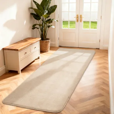 Produktbild von Teppich Läufer Kurzflor, 60x120 cm, Beige
