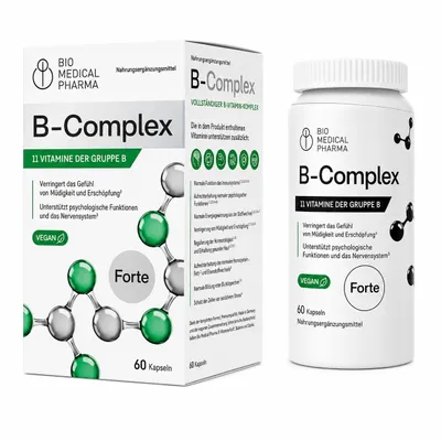 Immagine prodotto di Complesso di Vitamine B ad Alto Dosaggio – Tutte le 11 Vitamine del Gruppo B + 3 Forme Attive (Metilcobalamina, Folato, P-5-P) – Per Energia, Nervi e
