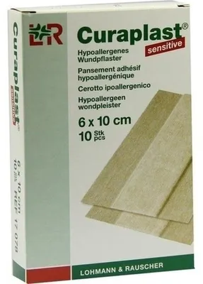 Imagen del producto de Curaplast, apósito rápido para heridas, piel sensible, 6 cm x 10 cm, 10 unidades