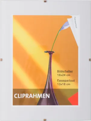 Produktbild von 1 Stück Rahmenloser Bilderrahmen 18x24cm Bilderhalter Fotorahmen Fotohalter Clip-Rahmen