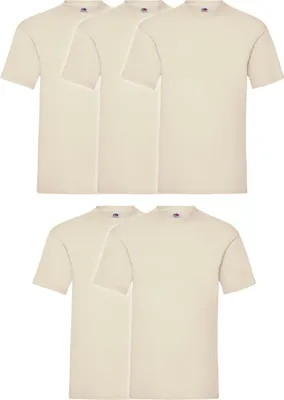 Produktbild von 5er Pack Fruit of the Loom Valueweight T-Shirt + GRATIS MyShirt Stoffbeutel Farbe: natur Größe: M