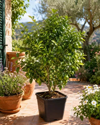 Immagine prodotto di Rangpur, lime rossa, altezza 70–100 cm. *Citrus limonia*. Lime rossa, pianta di agrumi esotica, ideale per balconi, terrazzi e serre invernali, Immagine generata dall'IA