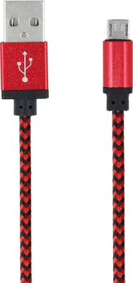 Produktbild von 1m Micro USB Ladekabel Nylon Geflochten Datenkabel für Handy, Android, Samsung, Sony, Huawei, LG Rot