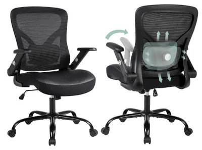 Ergonomischer Netz-Bürostuhl mit Lendenstütze, höhenverstellbar