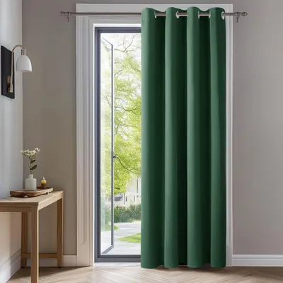Produktbild von Blickdichte Thermovorhänge mit Ösen, Kälteschutz, Hitzeschutz, 245x140 cm, Waldgrün, 1 Stück