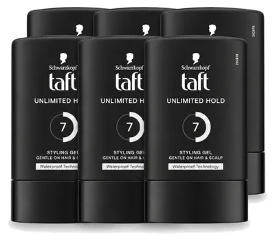 Productafbeelding van 6 x Taft Men Power Styling Gel Unlimited Hold 7 - 300 ml - Voordeelverpakking - 6 stuks