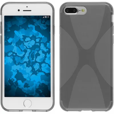 Produktbild von PhoneNatic Case kompatibel mit Apple iPhone 7 Plus / 8 Plus - grau Silikon Hülle X-Style + 2 Schutzfolien