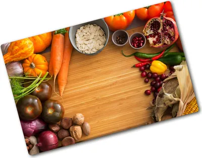 Produktbild von Tulup Glas Herdabdeckplatte - 80x52 cm - Glaskeramikkochfeld-Abdeckung Spritzschutz Glasabdeckplatte - Einteilig - Essen & Getränke - Herbstgemüse - Mehrfarbig