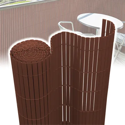 Produktbild von Jayseuw PVC Sichtschutzmatte Sichtschutzzaun Sichtschutz für Zaun Balkon Windschutz Braun 90x900cm