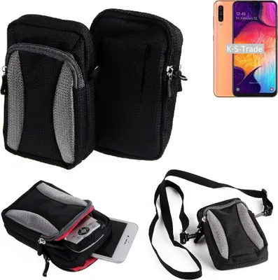 Produktbild von K-S-Trade Holster Schutz Hülle kompatibel mit Samsung Galaxy A50 Handy Hülle Gürteltasche Umhängetasche mit Zusatzfach schwarz