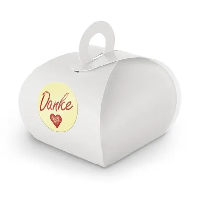 Produktbild von SET DANKE (Motiv1) 24xGeschenkschachtel mit Griff weiß + Sticker