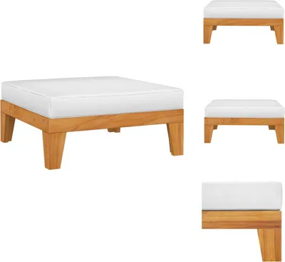 Produktbild von vidaXL Modular-Fußhocker mit Cremeweißen Kissen Akazie Massivholz -  Gartensofaelemente