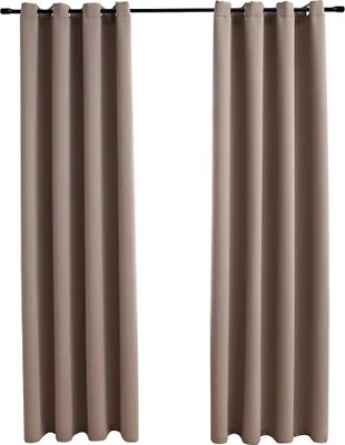 Produktbild von vidaXL Verdunkelungsvorhänge mit Metallösen 2 Stk. Taupe 140x175 cm