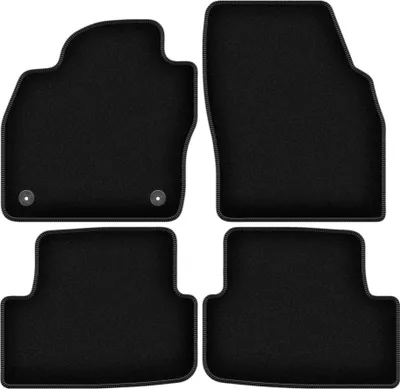 Image de Tapis de sol velours sur-mesure pour Seat Ibiza V (2017-, à hayon) noir, jeu 4 pièces, fixations