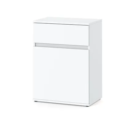 Obrázek produktu pro STIV Möbel | Komoda Bílý Mat 60x78 cm | 1 zásuvka & dvířka s policí | Skříňka do koupelny, předsíně nebo ložnice