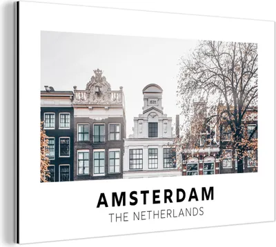 Obrázok produktu pre Nástenná dekorácia Kovový kovový obraz Wall Art 90x60cm Holandsko - Amsterdam - Dom Muchowow Hliníkové obrazy