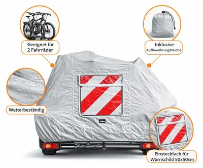 Produktbild von Fahrradschutzhülle Wohnmobil für 2 Fahrräder Fahrrad Schutzhülle Einsteckfach