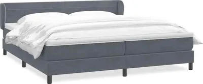 Produktbild von Boxspringbett mit Matratzen Dunkelgrau 180x210 cm Samt