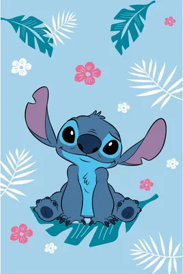 Imagen del producto de Manta polar Lilo & Stitch, 100x150 cm, color azul. Manta suave de Disney