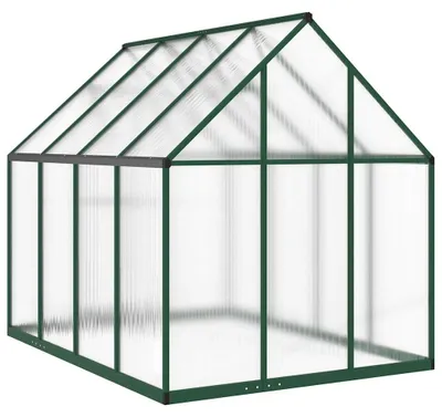Produktbild von vidaXL Gewächshaus mit Fundamentrahmen Grün 224x169x195 cm Aluminimum