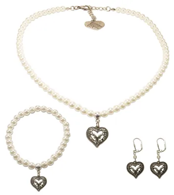 Produktbild von Alpenflüstern Trachtenschmuck-Set Perlen-Trachtenkette, Trachten-Armband und Tra