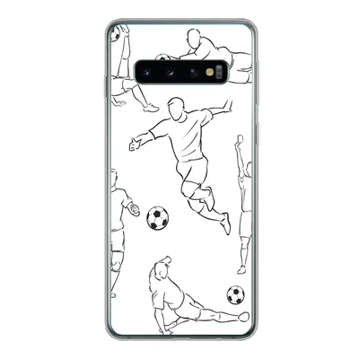Produktbild von MuchoWow® Handyhülle Schutzhülle Hülle für Samsung Galaxy S10 Eine Illustration von Spielern in verschiedenen Positionen - Junge - Mädchen - Kinder Silikon Softcase Handy Hülle - Handytasche