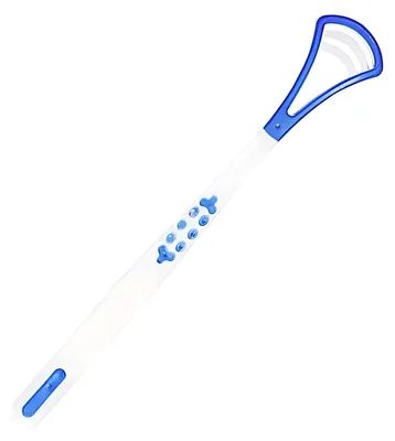 Imagen del producto de Rascador de lengua - Tres pasos - 18 cm - Acero inoxidable - Higiénico y ergonómico