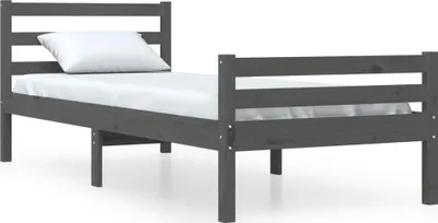 Produktbild von vidaXL Massivholzbett Grau 100x200 cm