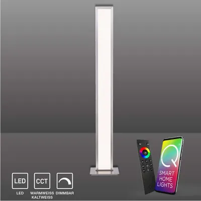 Produktbild von Paul haus LED Stehleuchte Q-Rosa Smart Home Lichtfarbsteuerung inkl. Fernbedienung dimmbar APP silber/weiß Wohnzimmer, Schlafzimmer 694-55