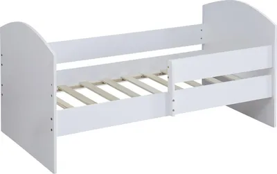Image de Lit d'enfant avec barreaux "Victoria" - Bois - Blanc - 80 x 160 cm