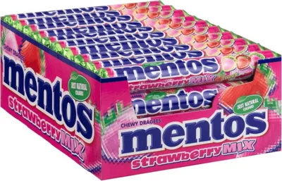 Produktbild von Mentos Erdbeere einzeln 40 x 37,5 Gramm