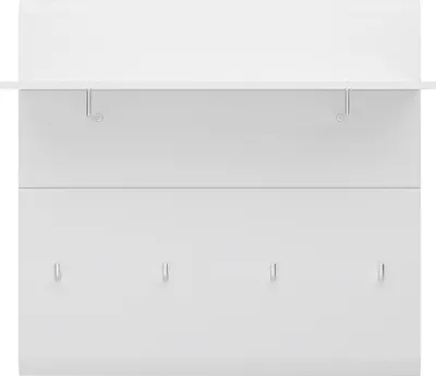 Produktbild von Garderobenpaneel 96 cm breit weiß Hochglanz MALABO-129