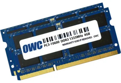 Zdjęcie produktu dla OWC OWC1333DDR3S08S, 8 GB, 2 x 4 GB, DDR3, 1333 MHz, 204-pin SO-DIMM