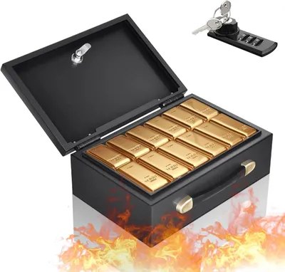 Obrázok produktu pre Box na dokumenty 32,5 x 21,3 x 11,4 cm, číselný kód, 2 kľúče, na hotovosť