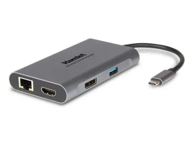 Produktbild von Hamlet HDKC-PD400D Replicatore di porte e docking station per notebook Cablato USB 3.2 Gen 1 (3.1 Gen 1) Type-C Grigio