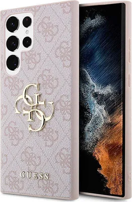 Produktbild von Kovové pouzdro Guess 4G - vhodné pro Samsung Galaxy S23 Ultra (S918) - růžové