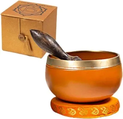 Produktbild von Famanu Klangschale Geschenkset - Holzklöppel und Kissen - Meditations- und Yoga-Zubehör