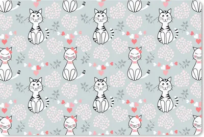 Produktbild von MuchoWow® Mauspad Mousepad Muster - Katze - Herz - Mädchen - Kinder - Mädchen 27x18 cm - Mousepads - Maus Mat - Pad - Mausunterlage - Büroartikel - Desk Matten