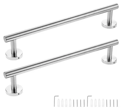 Handtuchstange 40 cm, 2 Stück, Edelstahl 304, Wandmontage, Silber