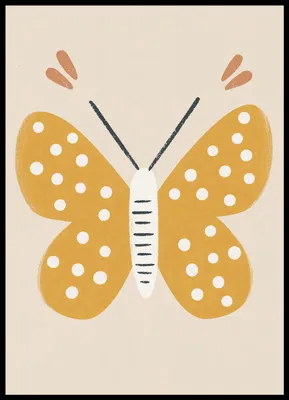 Produktbild von Plakat 50x70cm Muster für Kinder, Mädchen fürs Zimmer - Schmetterling 2