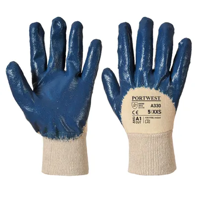Produktbild von Portwest A330 Dünner Nitrilhandschuh Mit Strickbund Navy Gr. L