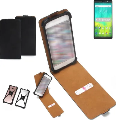 Produktbild von K-S-Trade Handyhülle Schutzhülle kompatibel mit BlackBerry Evolve Case Cover Flip Style Bumper schwarz 1x